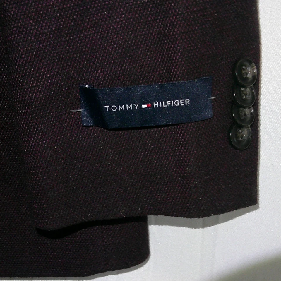 Blazer Tommy Hilfiger Conrad Vino Para Hombres 36 Reg Borgoña $295 NUEVO CON ETIQUETAS ENVÍO DISCO Foto 3 de 4