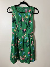 Vince Camuto Scuba Green Floral Fit n Flare Mini Dress Women's Size 8