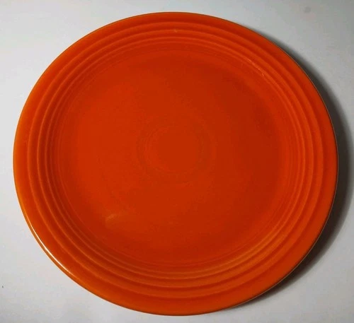 1936 Vintage RED ORANGE FIESTA PLATE RADIOACTIVE RED ORANGE GLAZE SALAD PLATE 7"