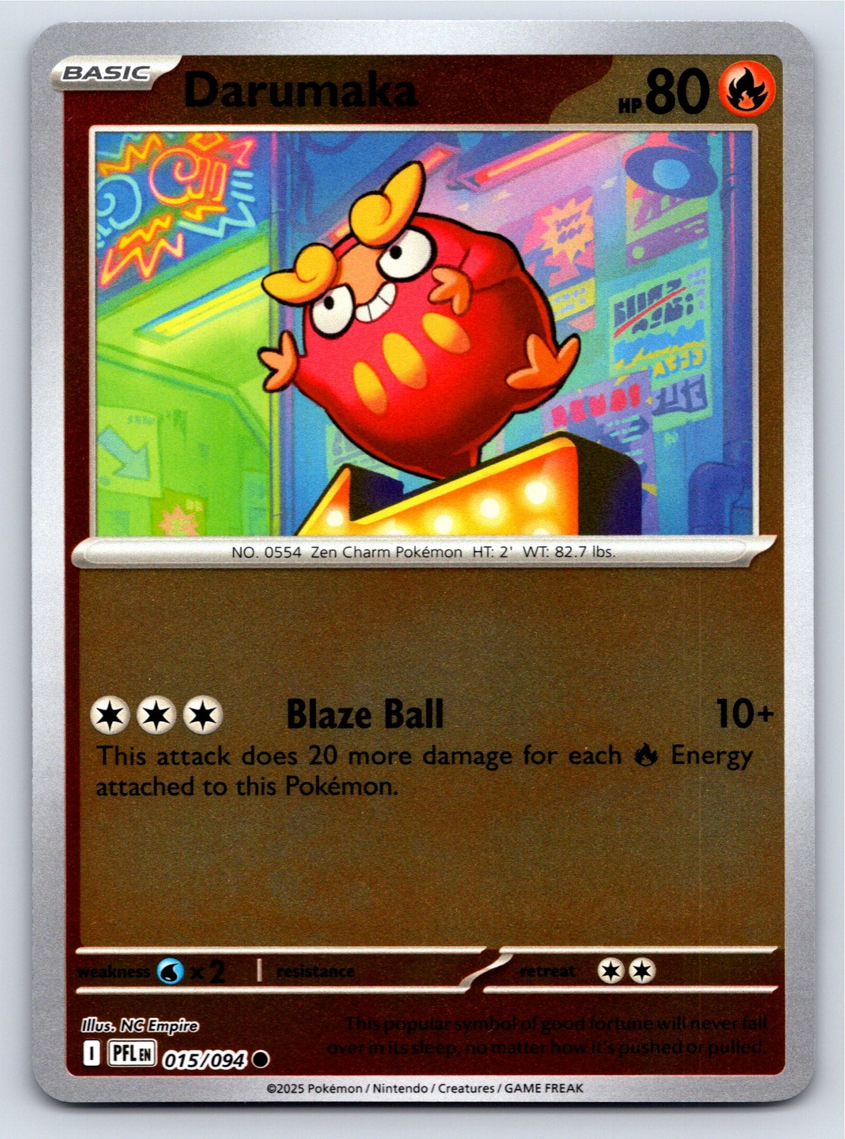 Phantasmal Flames - NM - Darumaka 015/094 Reverse Holo US Seller