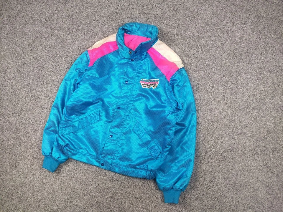 Chaqueta Bomber Brillante Vintage Años 80 Answer Racing Logo EE. UU. Foto 4 de 4