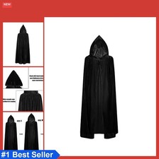 Hooded Cape Cloak Velvet Unisex Adult Halloween Cosplay Costume Vampire Witch