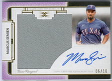 Marcus Semien 2024 Topps Definitive Auto Relic Card Purple 6/10 ARC-MS Rangers