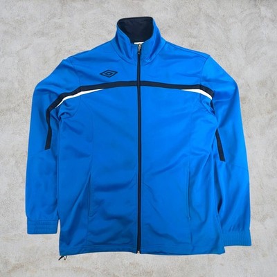 Vintage UMBRO Track Jacket L Herren Trainingsjacke Sportjacke Blau