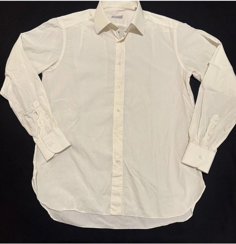 Stefano Ricci Mens Ivory Dress Shirt Made in Italy  100% Cotton 15.5/39