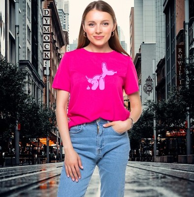 MEN WOMENS TEE TSHIRT UNISEX BALLOON DOG POOP  FUN FUNNY PUPPY GIFT PARTY ANIMAL