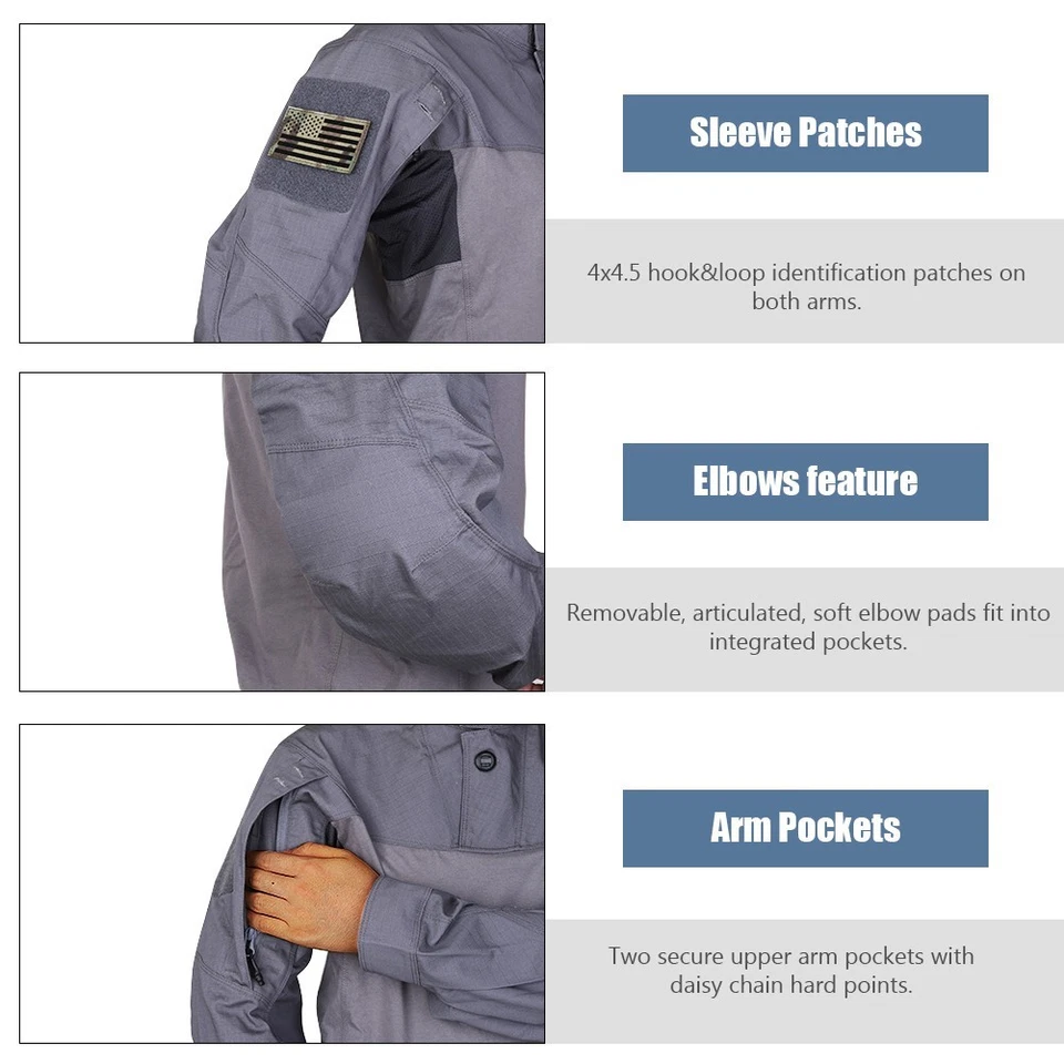 Camisa de asalto Emerson Gear ARC hoja combate campo de batalla uniforme tela Foto 3 de 4