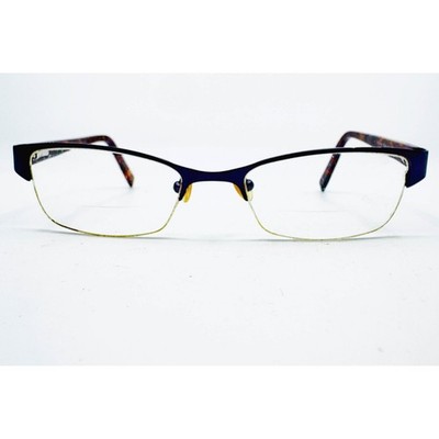 7 For All Mankind Eyeglasses Womens Plum Tortoise Semi-Rimless 50-18-142