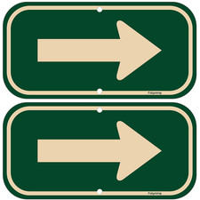 2 Pack Right Arrow Signs 12 x 6 Inches Arrow Signs Metal Reflective Sturdy Ru
