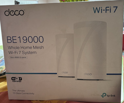 TP-LINK Deco BE85 Mesh-Router-System Wi Fi 7 Tri Band BE19000 2 Pack