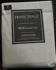 Hotel Style Full Sheet Set 800 Thread Count White Deep Fitted OEKO-TEX