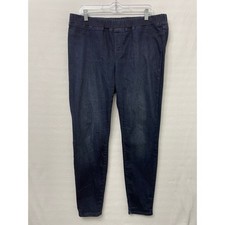 Eileen Fisher Pull-on Pants Large Blue Organic Cotton Stretch Slim Leg Casual