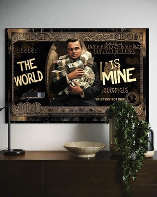 Leonardo DiCaprio Leinwand Bild Geld Money Pop-Art Wolf of Wall Street DOLLAR