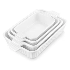 Porcelain Casserole Dishes Baking Dishes Sets of 4 Cake Kitchen Bakeware Ceramic