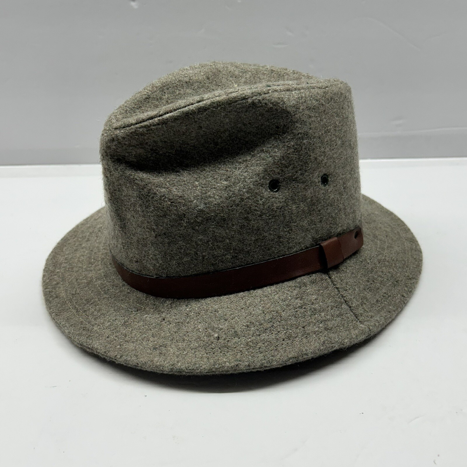 Woolrich Fedora Hat Grey Brown Band *NO SIZE TAG*-image
