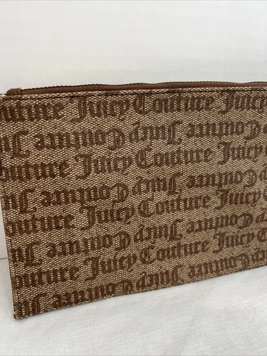 Juicy Couture Wristlet Wallet Purse Statement Gothic Chestnut Brown Logo Heart - Picture 5 of 14