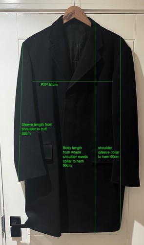 Mens PRADA overcoat Size EU 48 (fits like 50) Black fully-lined 100% Wool - Picture 10 of 10