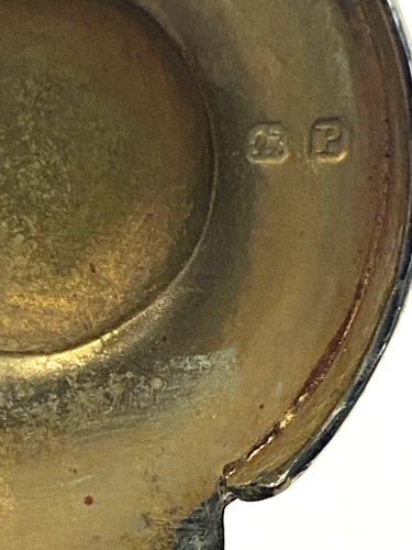 Antik 1898 Silber gekappt Jugendstil Kristallglas Kissen Tintenfass gepunzt - Bild 12 von 19