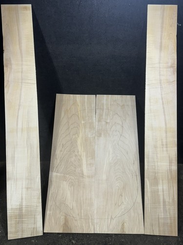 TONEWOOD, CURLY HARD ROCK MAPLE BACK AND SIDES SET FOR PARLOR SIZE - Picture 2 of 9