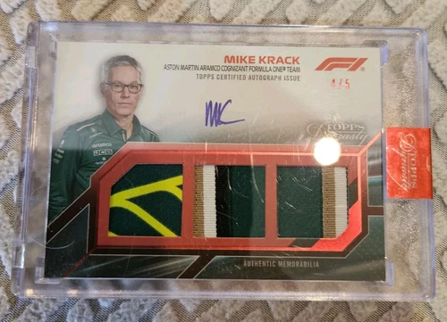 MIKE KRACK 2023 TOPPS DYNASTY FORMULA 1 F1 JUMBO PATCH AUTO RELIC #4/5📸🏆🤩👀💯
