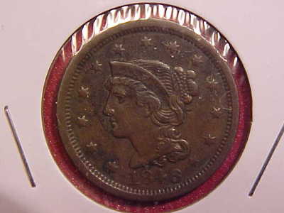 1846 LARGE CENT - SMALL DATE - XF - SEE PICS! - (N8900)
