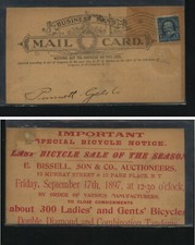 Cartolina vendita biciclette USA 1897 MS0904