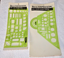 qty 2 Berol Rapidesign Template - ABC Architectural 1/4" Scale - R-22  R-18 Gen