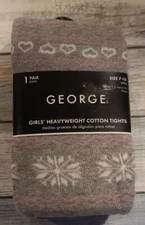 George ~ Light Heather Gray Heavyweight Cotton Tights Girl's Size 7-10 (100)