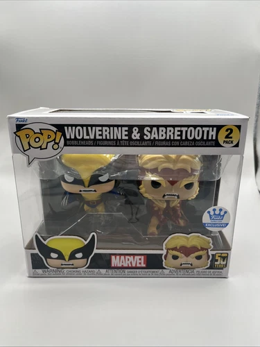 Funko Pop! Marvel - Wolverine & Sabretooth 2-Pack  FS Exclusive Damaged Box