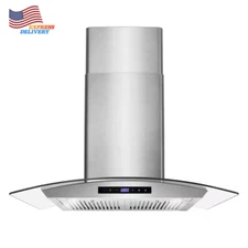 30 In. 380 CFM Ducted Wall Mount Range Hood Touch Controls LED Lights