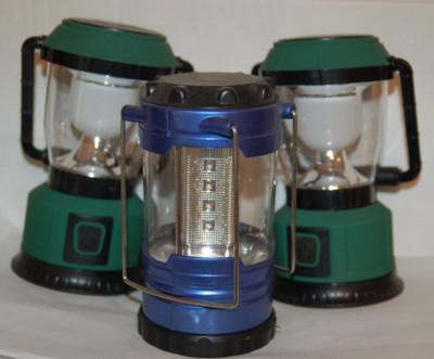 3 TESTED WORKING LED LANTERNS 1 HAS ADJUSTABLE BRIGHTNESS, CAMPING HIKING ETC.