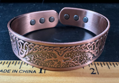 MagEnergy copper cuff bracelet with magnets reddish tint