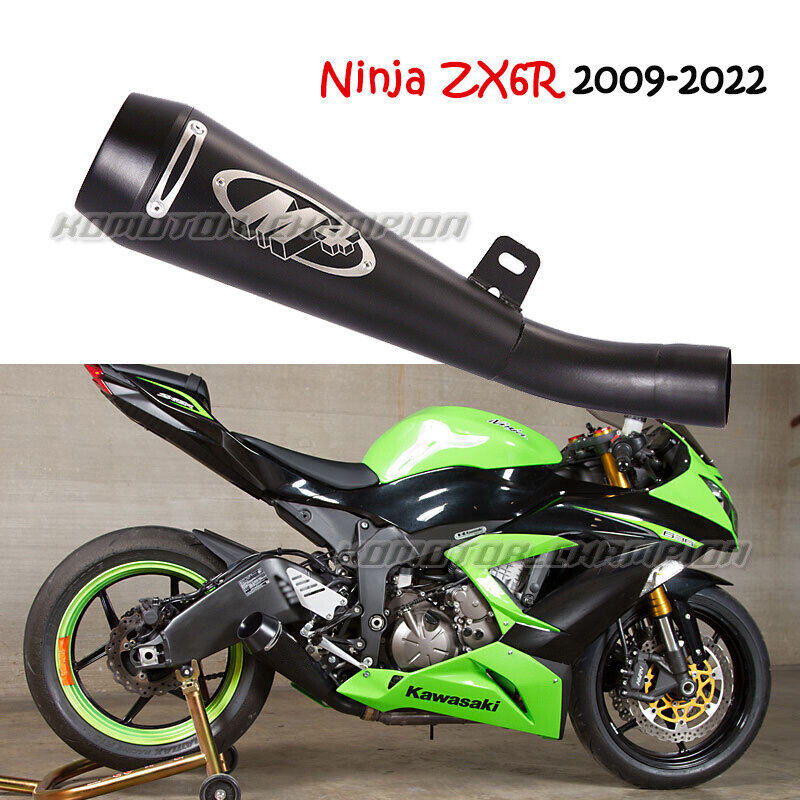 For Kawasaki Ninja ZX6R ZX636 2009-2023 Exhaust Pipe Slip-on System Muffler  55mm