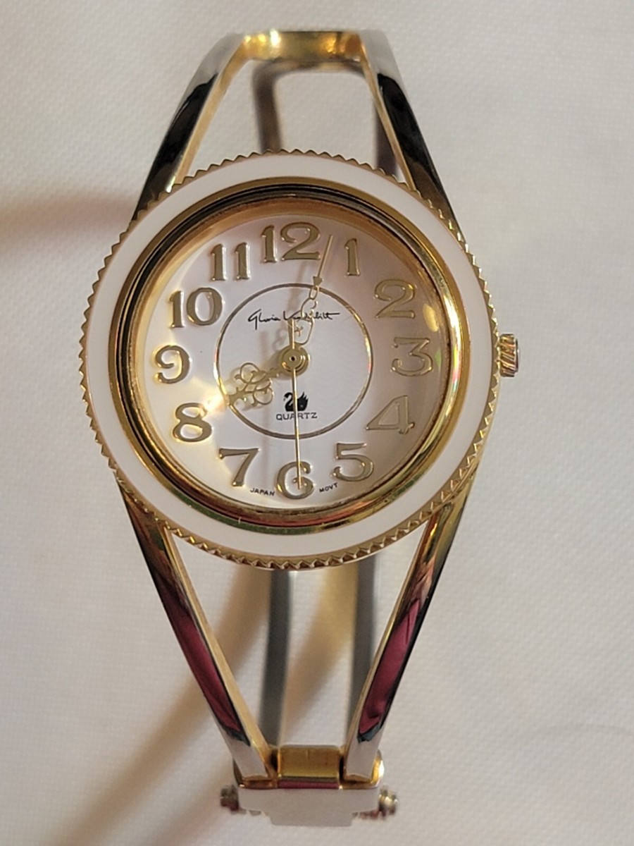 Gloria Vanderbilt Bangle Watch, New Battery, Quartz, Gold In  display picture 1
