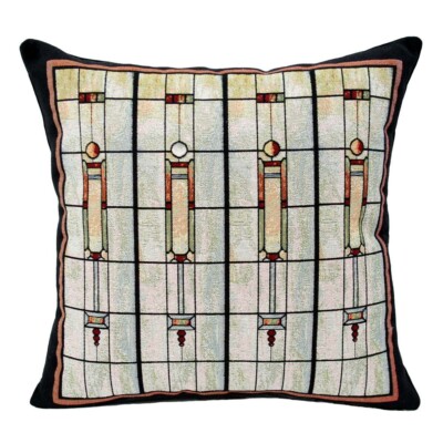 Louis Sullivan F&M Union Bank Window Tapestry Pillow Cover (18''x18'')