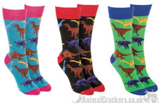 Novelty fun adults Dinosaur lover gift socks Unisex One Size stocking filler