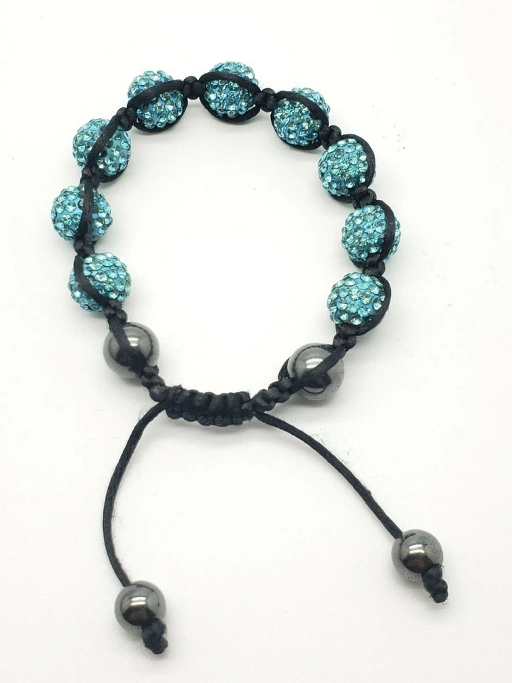 Pulsera Bolas Disco BodyJ4You 9 Cuentas Aqua Pavimentar Cristales Muñeca Ajustable Helada Foto 2 de 3
