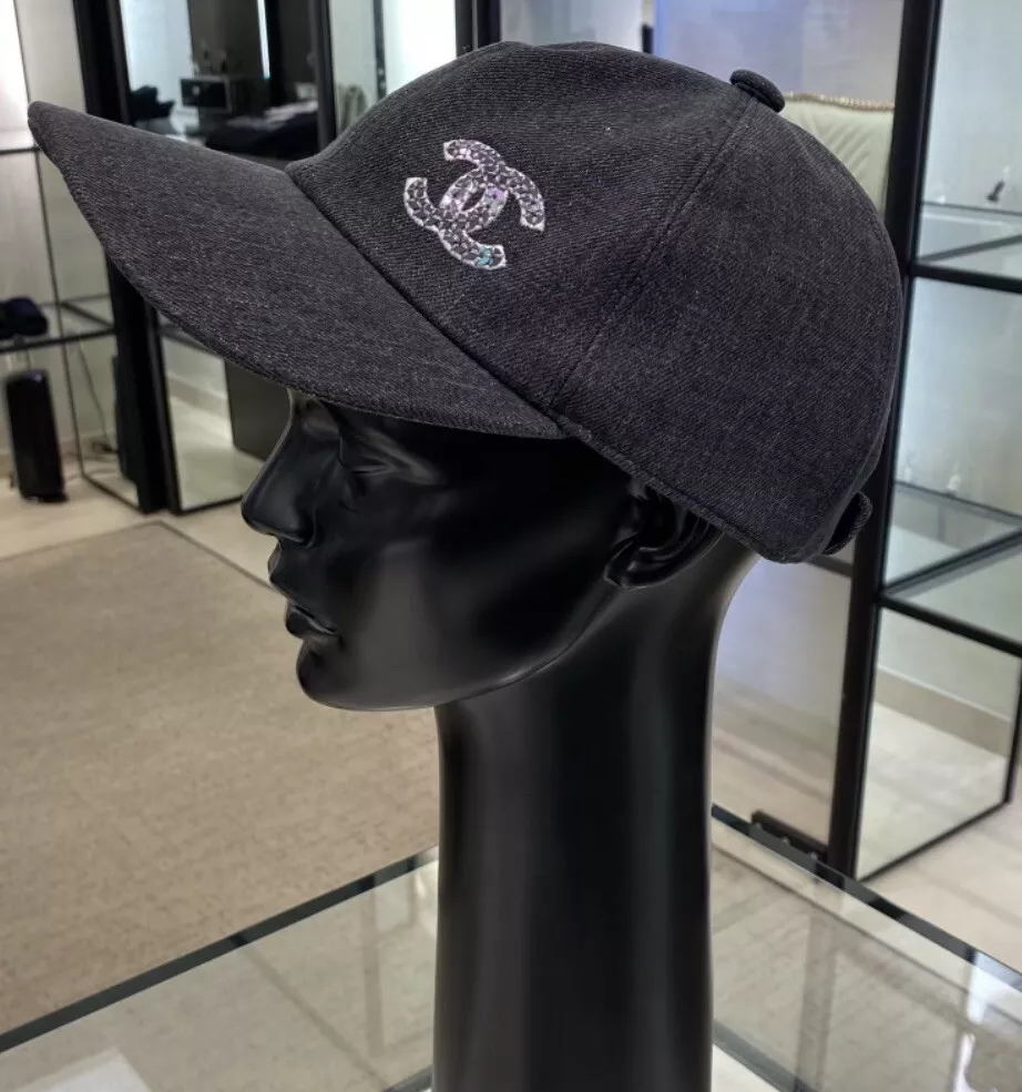 Chanel Black Baseball Hat Cap With CC Logo