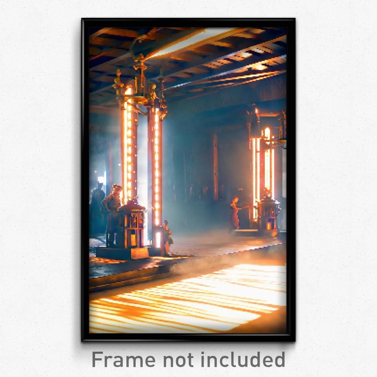 8 Bit Psychedelic Pixel Art Poster - Glamorous Forge Trippy Gamer Print