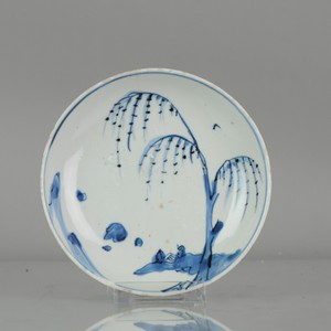 Antique Chinese Porcelain Ming Wanli / Tianqi Playing Go Palyer Landscap...