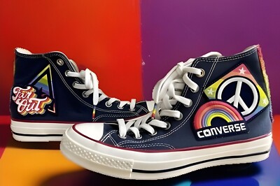 Converse Chuck Taylor 70 HI Men/Unisex Navy Blue/White  Pride US Size 7. B9
