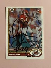 Deron Cherry 1991 Uppper Deck IP Auto Autograph 