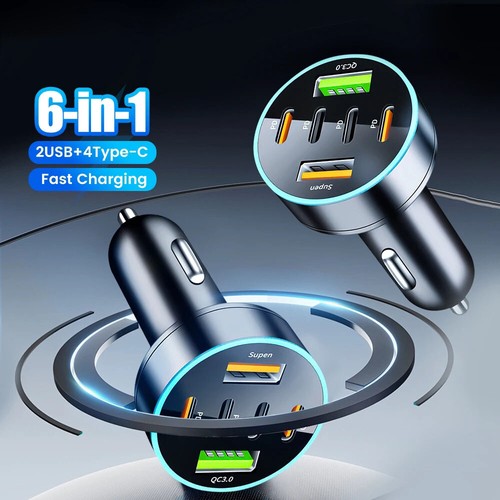 120W Super Fast Car Charger Adapter For iPhone 15 & Samsung S24 S23 FE S21 S20 - Picture 2 of 12