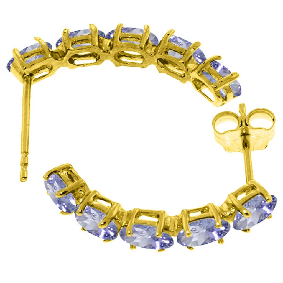 Brincos de ouro maciço 14K com tanzanita natural 2,5 quilates - Imagem 2 de 4