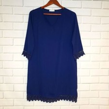 Tea n Rose blue knee length dress with lac…