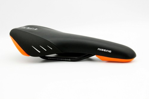 black and orange bike seat