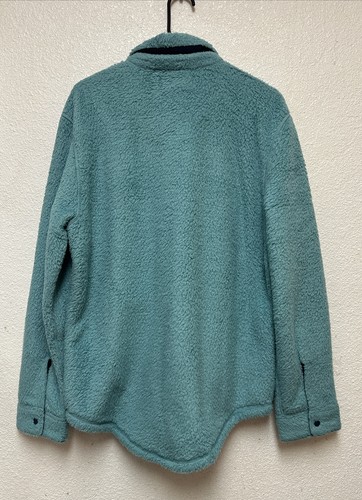 Outerknown Men’s Skyline Blue Fleece Sherpa Shirt Jacket Size L - Picture 8 of 8