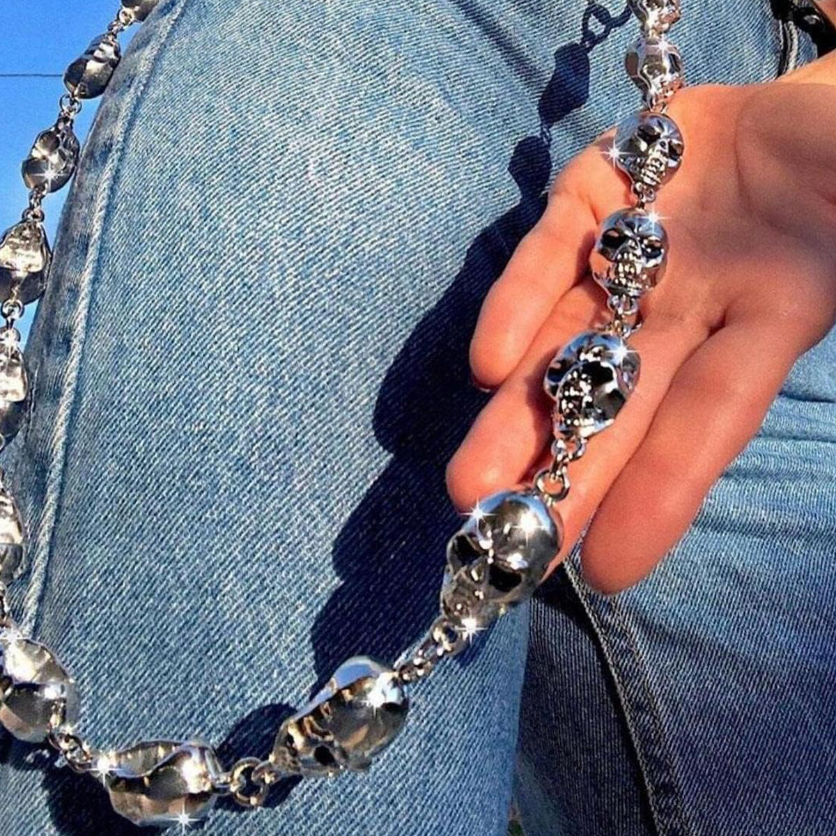 Portachiavi in lega teschio pesante moda uomo biker camionista portachiavi migliore