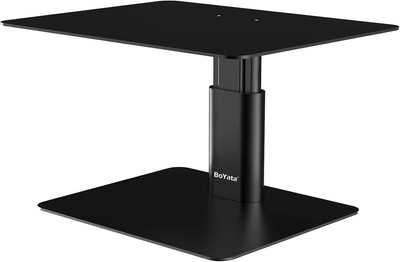 BoYata Monitorständer Erhöhung, Metall Höhenverstellbar Schreibtisch Ständer Aufbewahrung TV,
