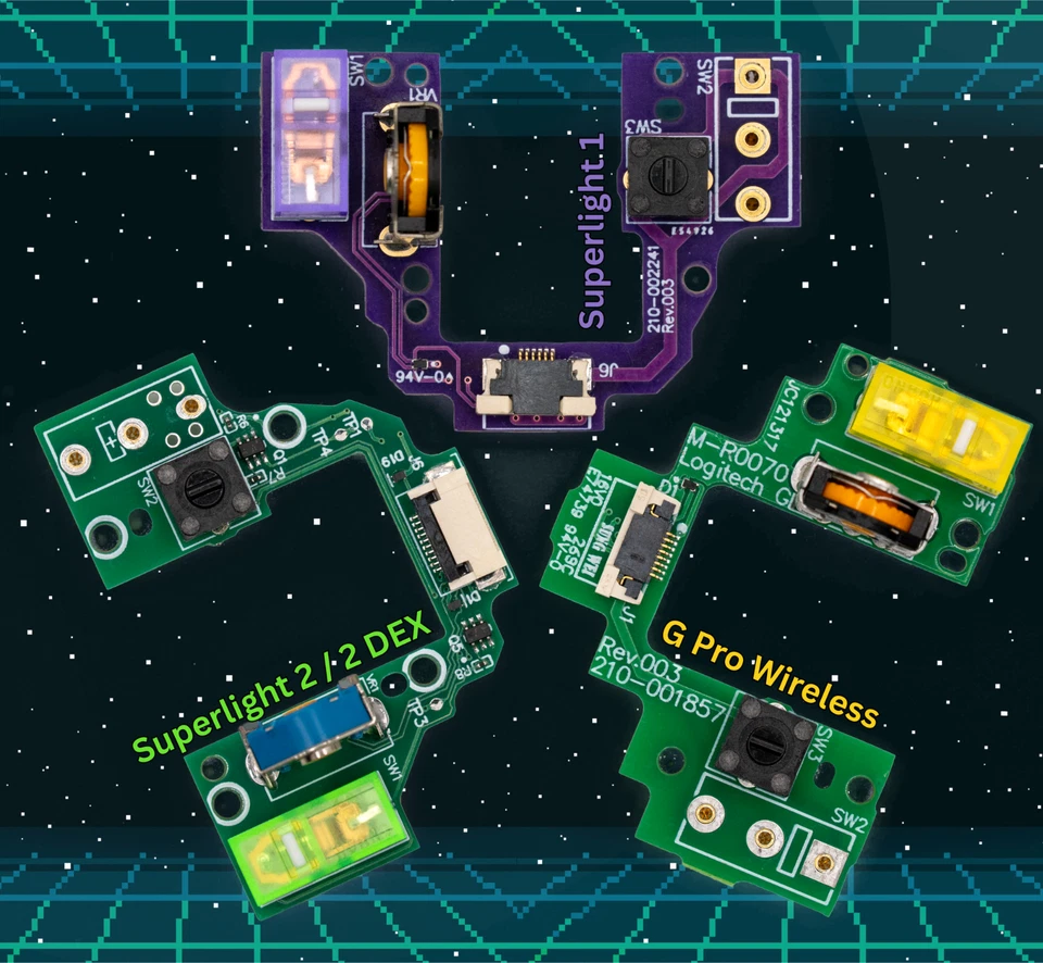 HotSwap PCB Logitech G Pro X Superlight 1 2 DEX Double Click Spare Repair - Image 2 of 4